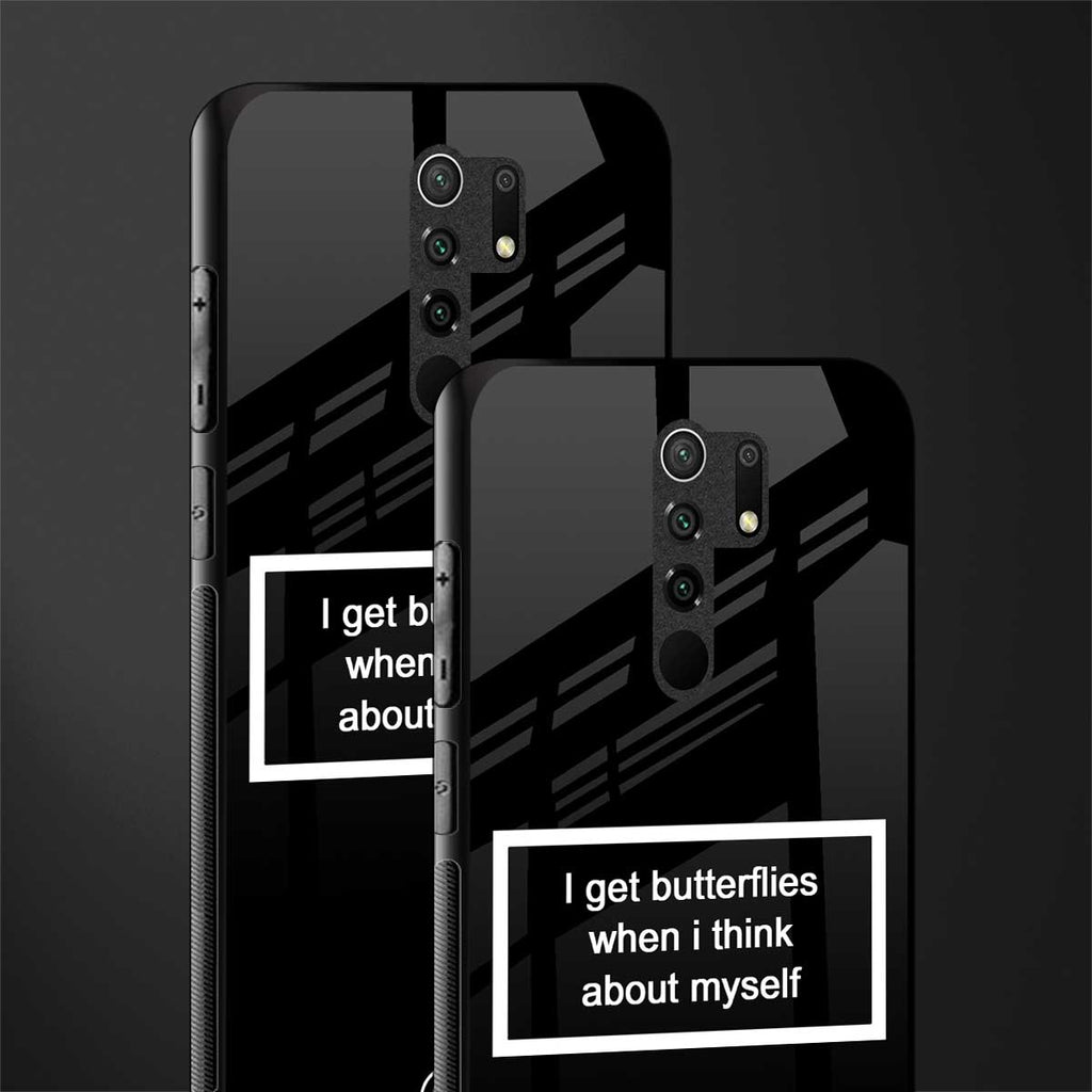 i get butterflies black edition glass case for redmi 9 prime image-2