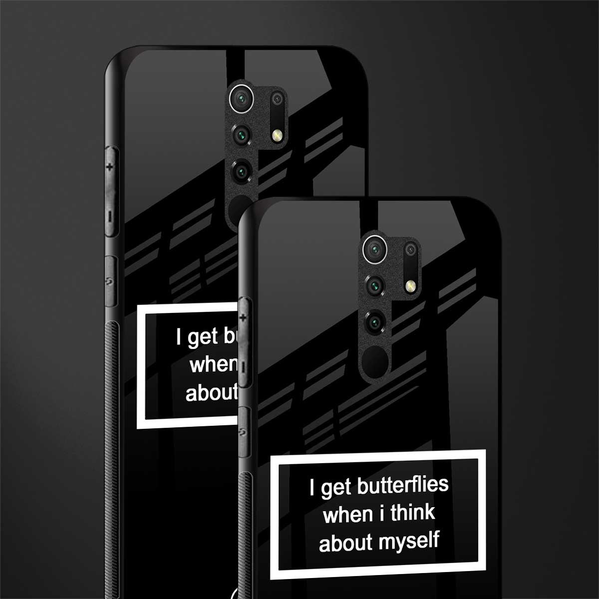 i get butterflies black edition glass case for redmi 9 prime image-2