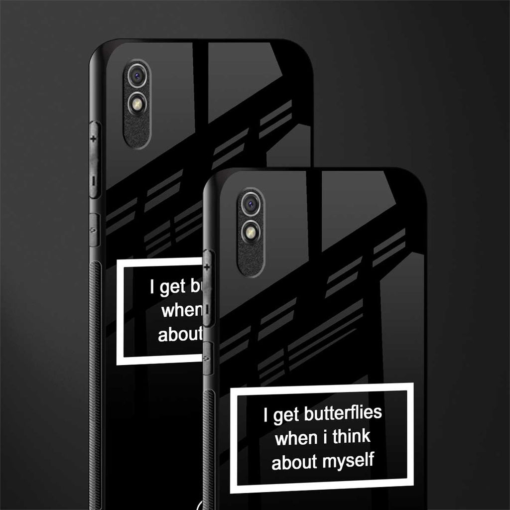 i get butterflies black edition glass case for redmi 9a image-2