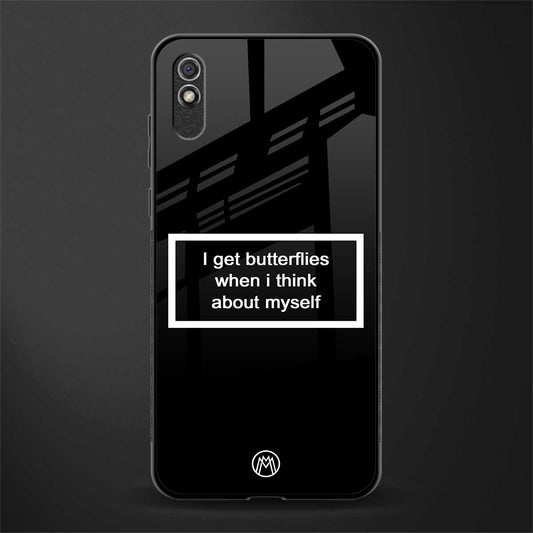 i get butterflies black edition glass case for redmi 9i image