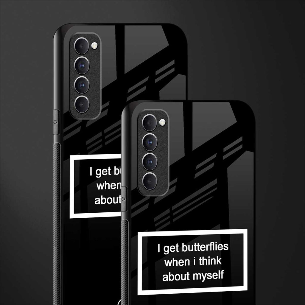 i get butterflies black edition glass case for oppo reno 4 pro image-2