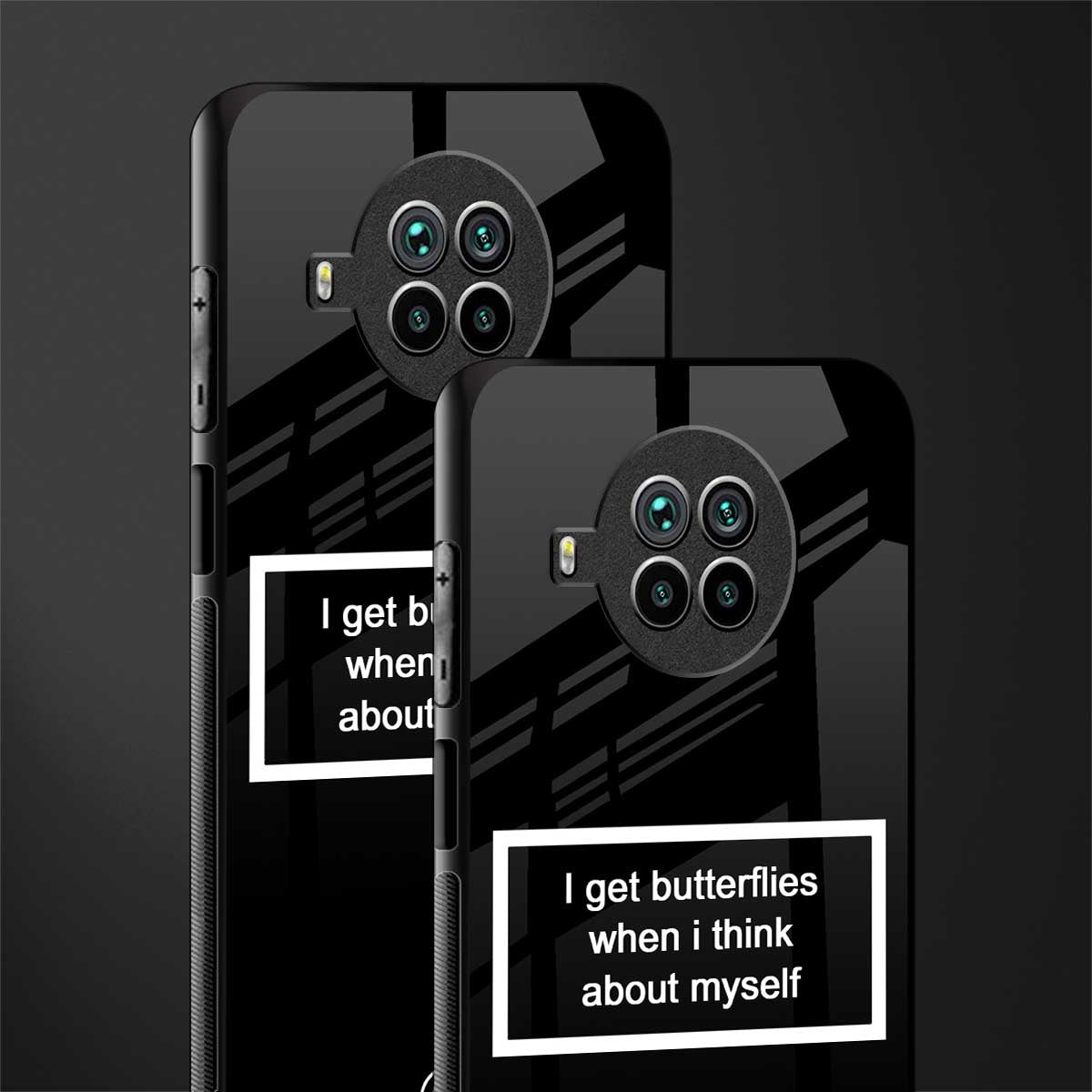 i get butterflies black edition glass case for mi 10i image-2