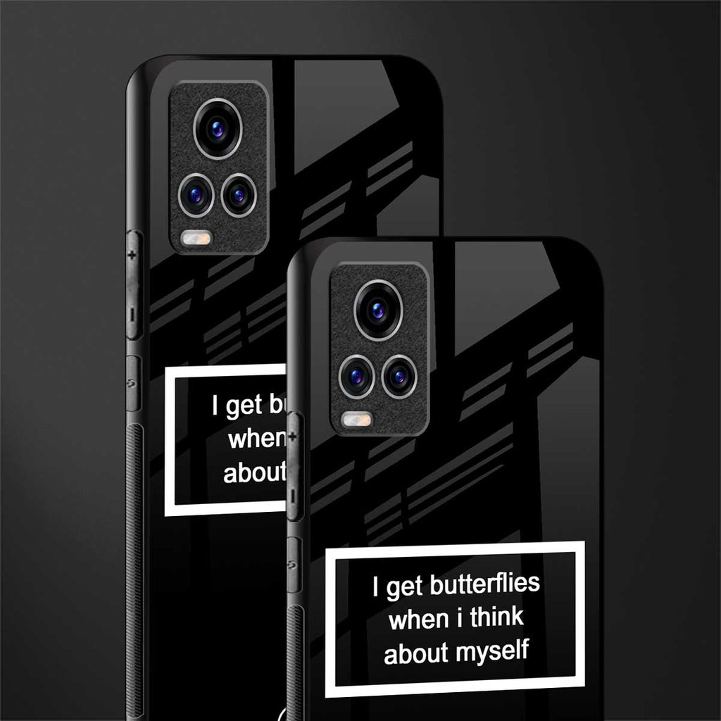 i get butterflies black edition glass case for vivo v20 pro image-2