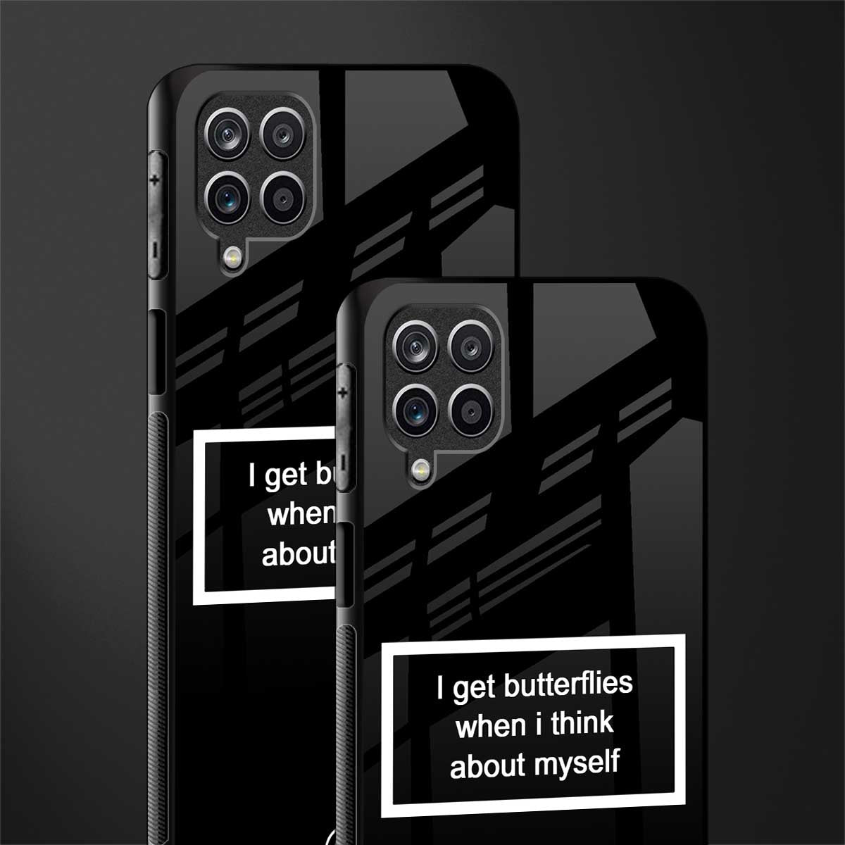 i get butterflies black edition glass case for samsung galaxy a12 image-2
