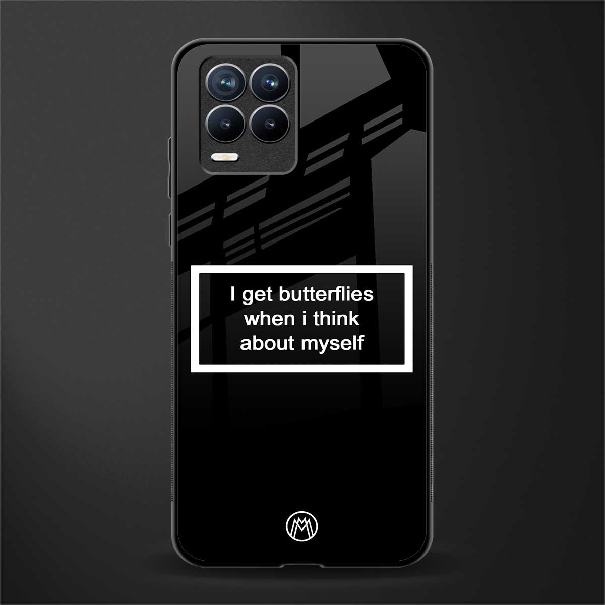 i get butterflies black edition glass case for realme 8 4g image