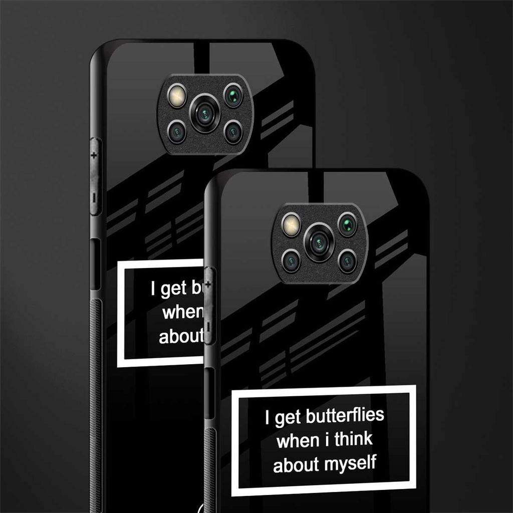 i get butterflies black edition glass case for poco x3 pro image-2