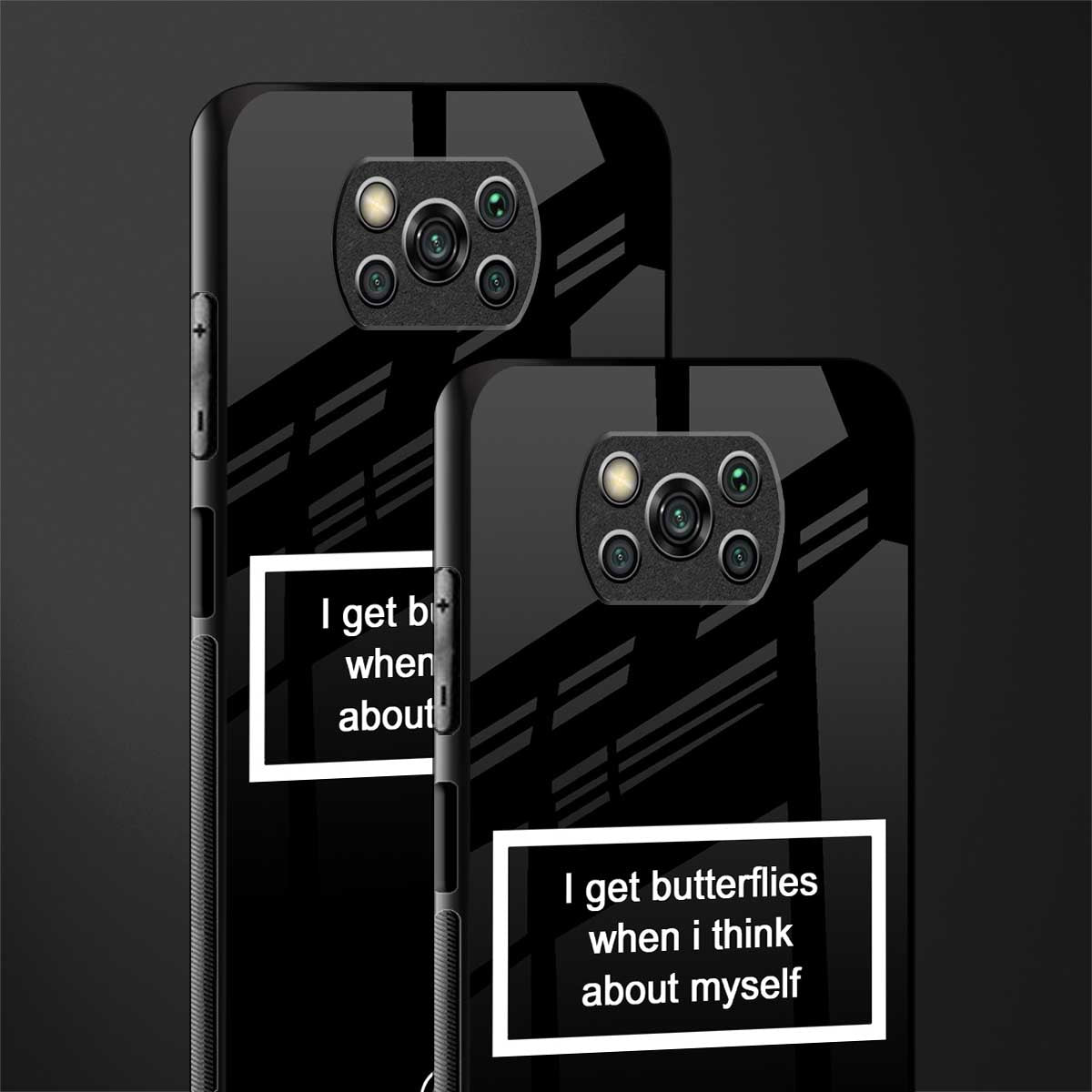 i get butterflies black edition glass case for poco x3 pro image-2