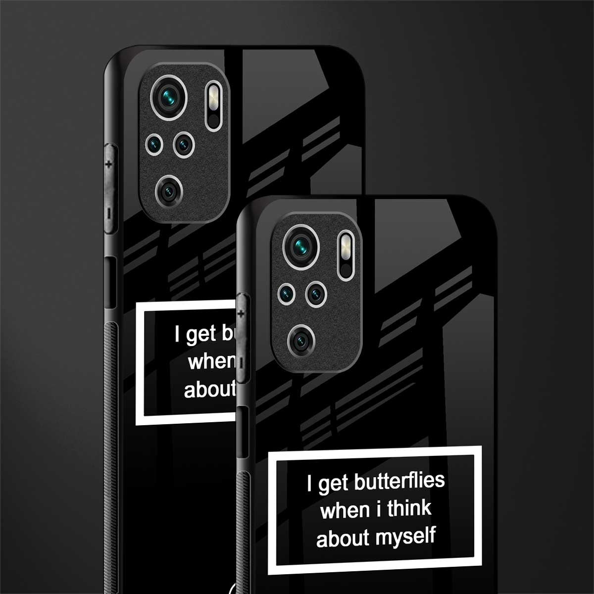 i get butterflies black edition glass case for redmi note 10 image-2