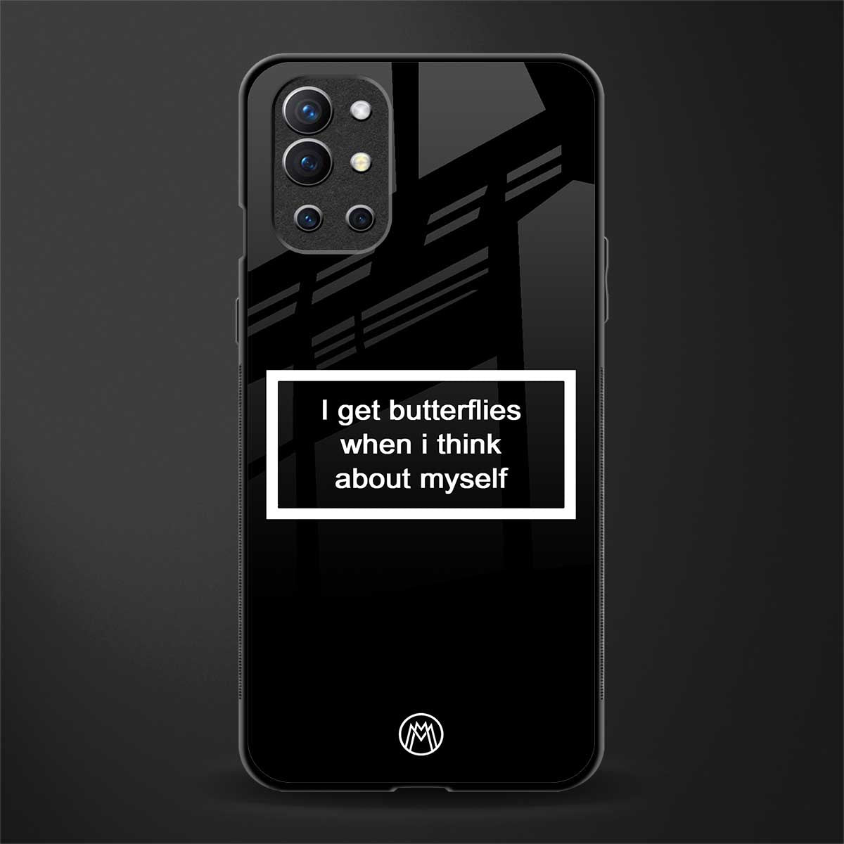 i get butterflies black edition glass case for oneplus 9r image