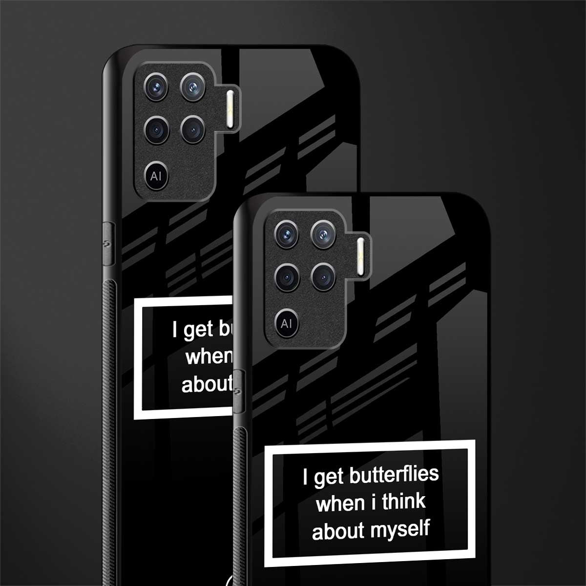 i get butterflies black edition glass case for oppo f19 pro image-2