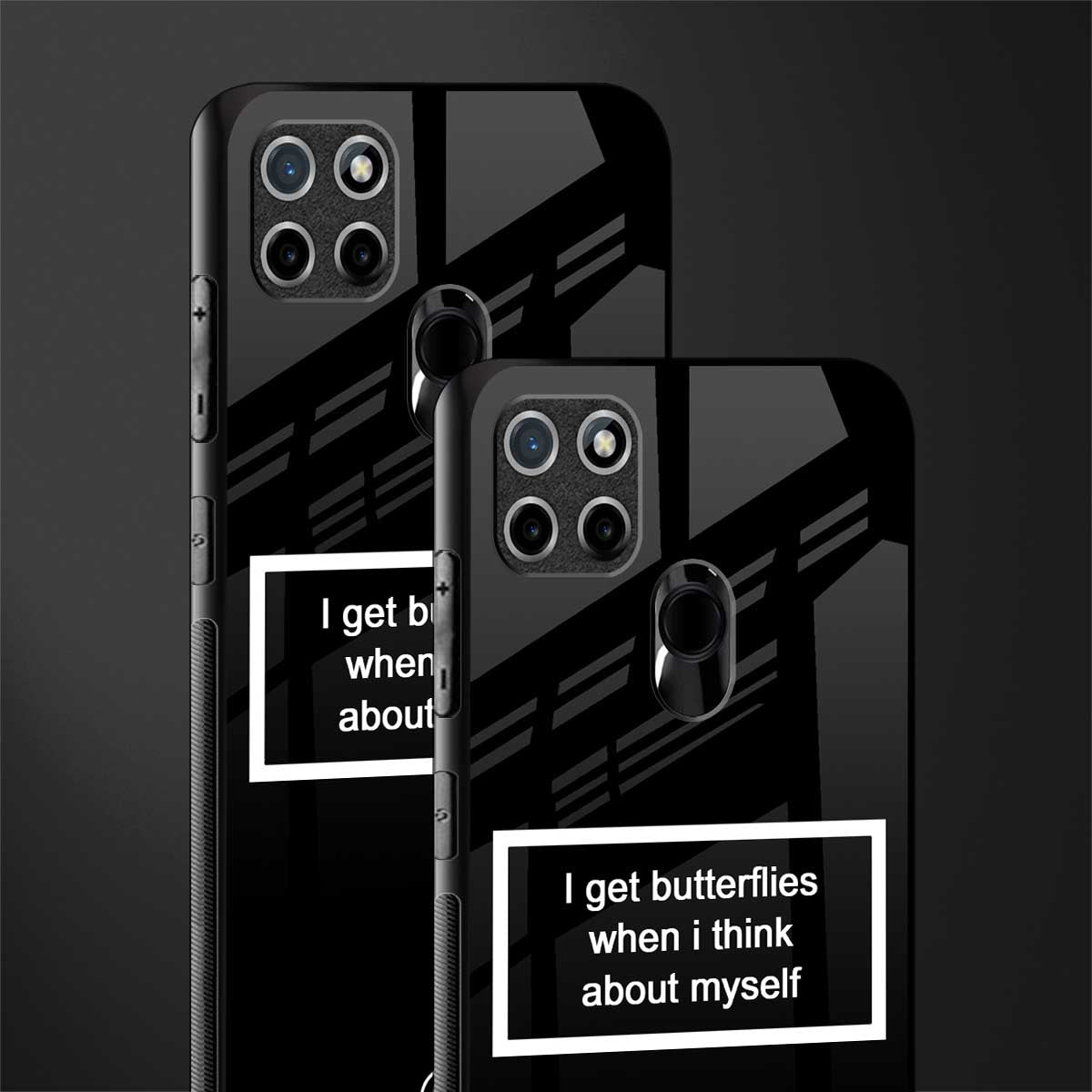 i get butterflies black edition glass case for realme c21 image-2