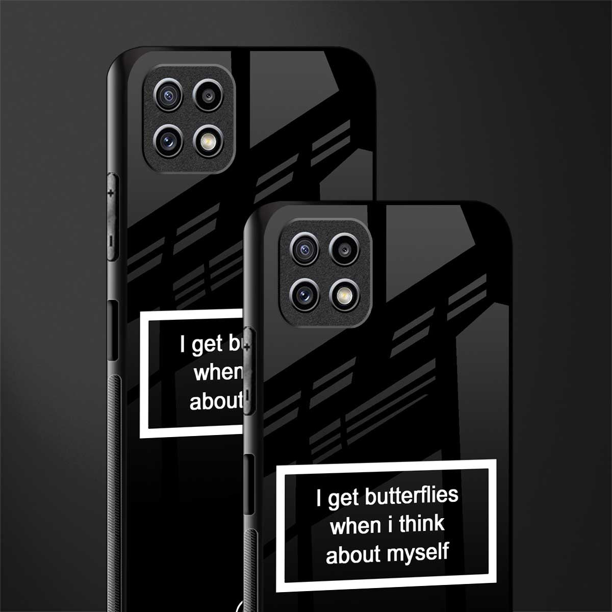i get butterflies black edition glass case for samsung galaxy a22 5g image-2