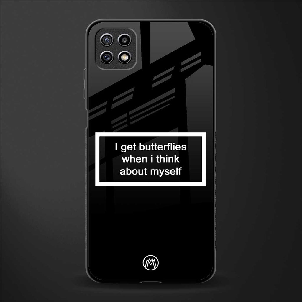 i get butterflies black edition glass case for samsung galaxy a22 5g image