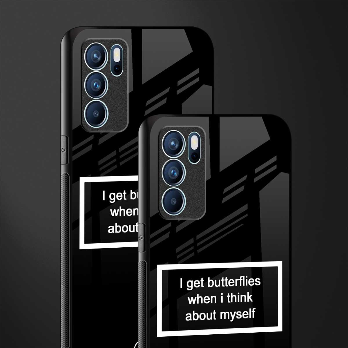 i get butterflies black edition glass case for oppo reno6 pro 5g image-2