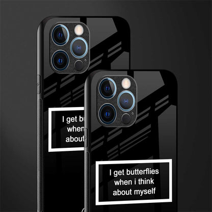 i get butterflies black edition glass case for iphone 12 pro image-2