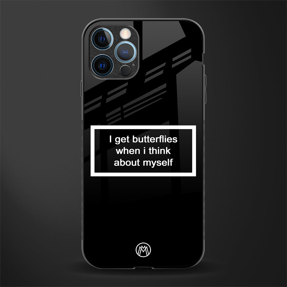 i get butterflies black edition glass case for iphone 12 pro max image