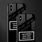 i get butterflies black edition glass case for iphone xs max image-2