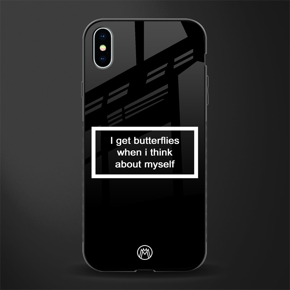 i get butterflies black edition glass case for iphone xs max image