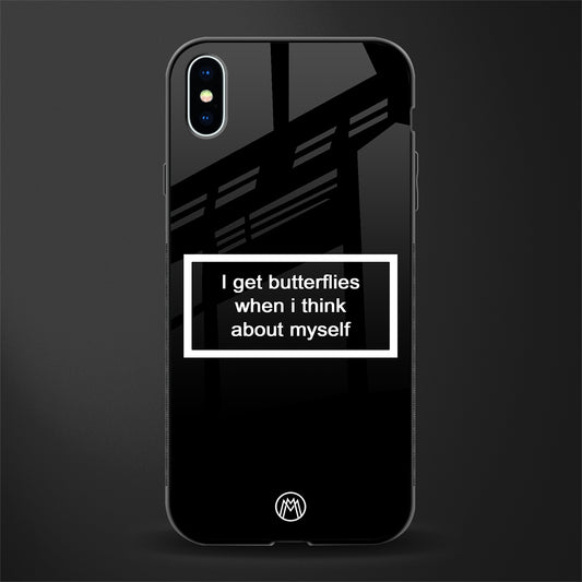 i get butterflies black edition glass case for iphone xs max image