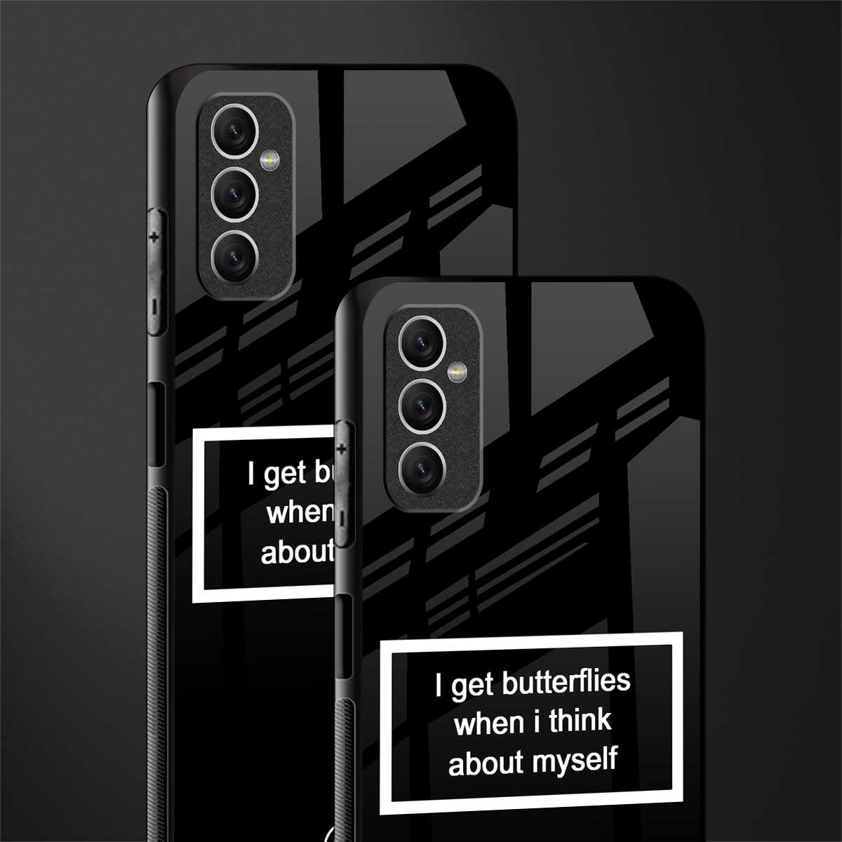 i get butterflies black edition glass case for samsung galaxy m52 5g image-2
