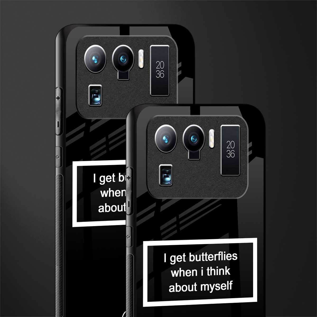 i get butterflies black edition glass case for mi 11 ultra 5g image-2