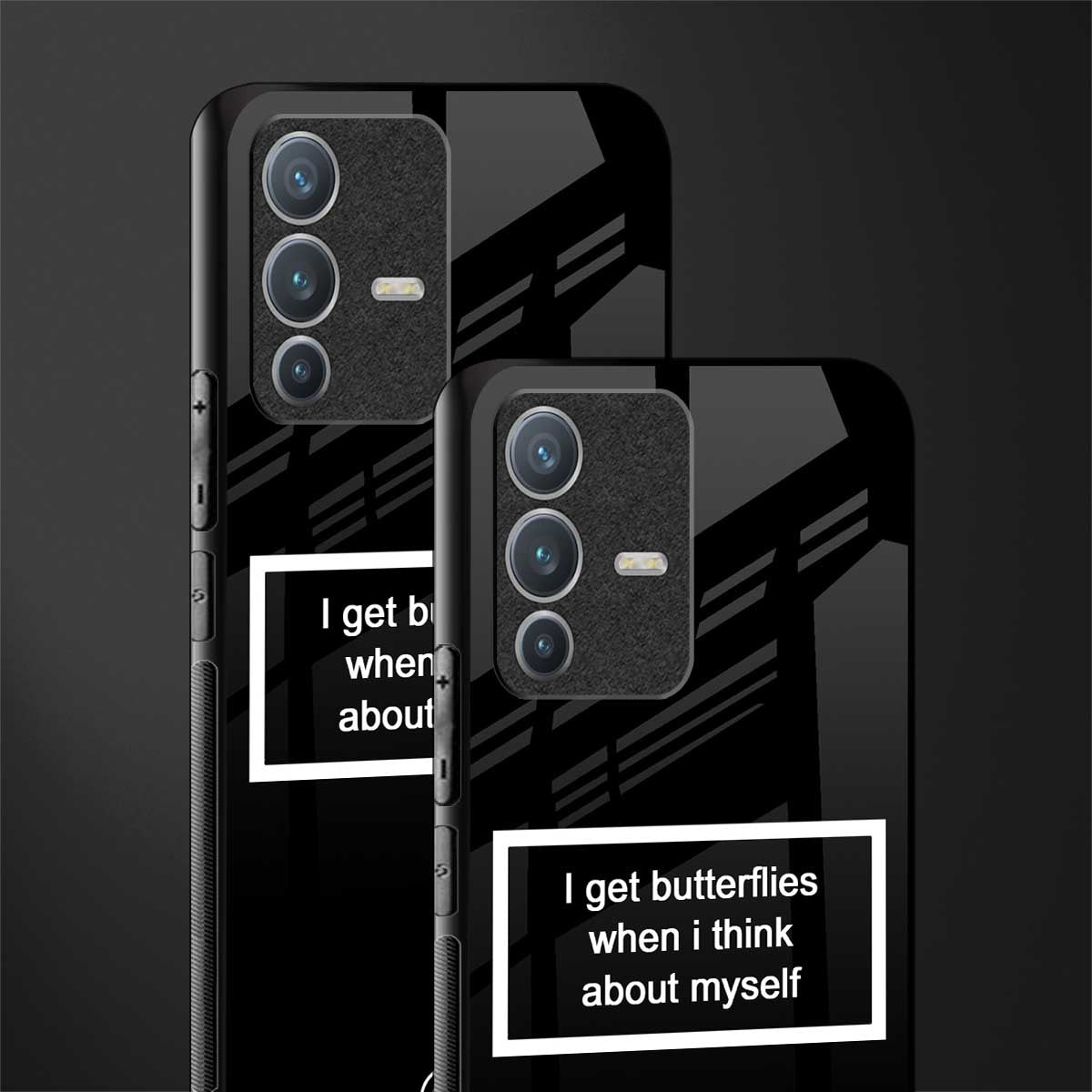 i get butterflies black edition glass case for vivo v23 pro 5g image-2