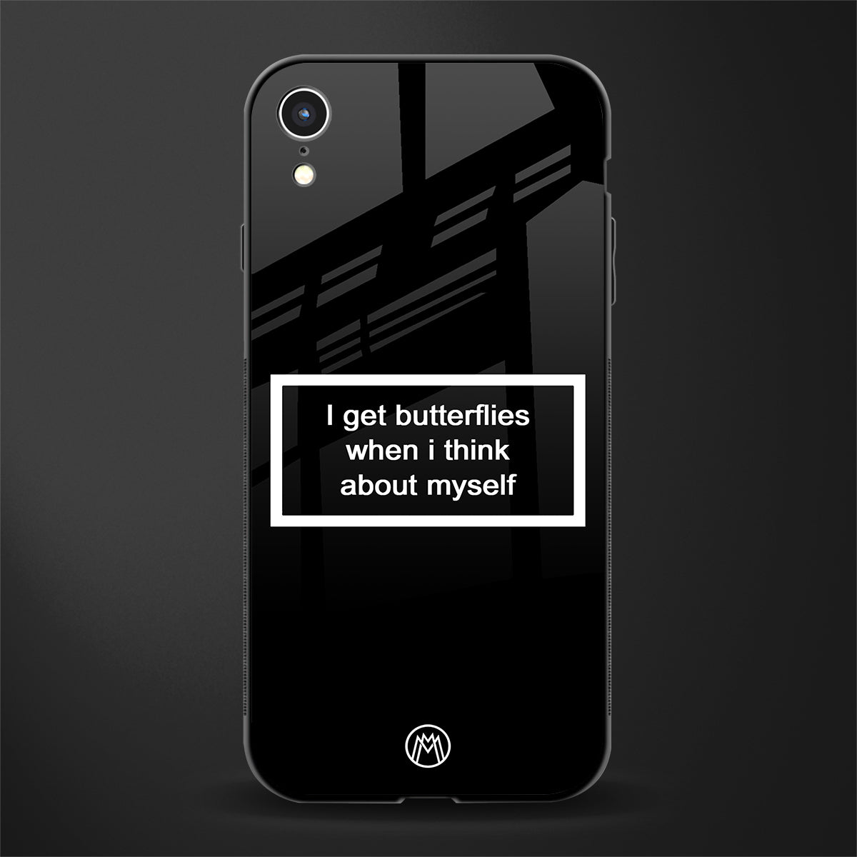 i get butterflies black edition glass case for iphone xr image