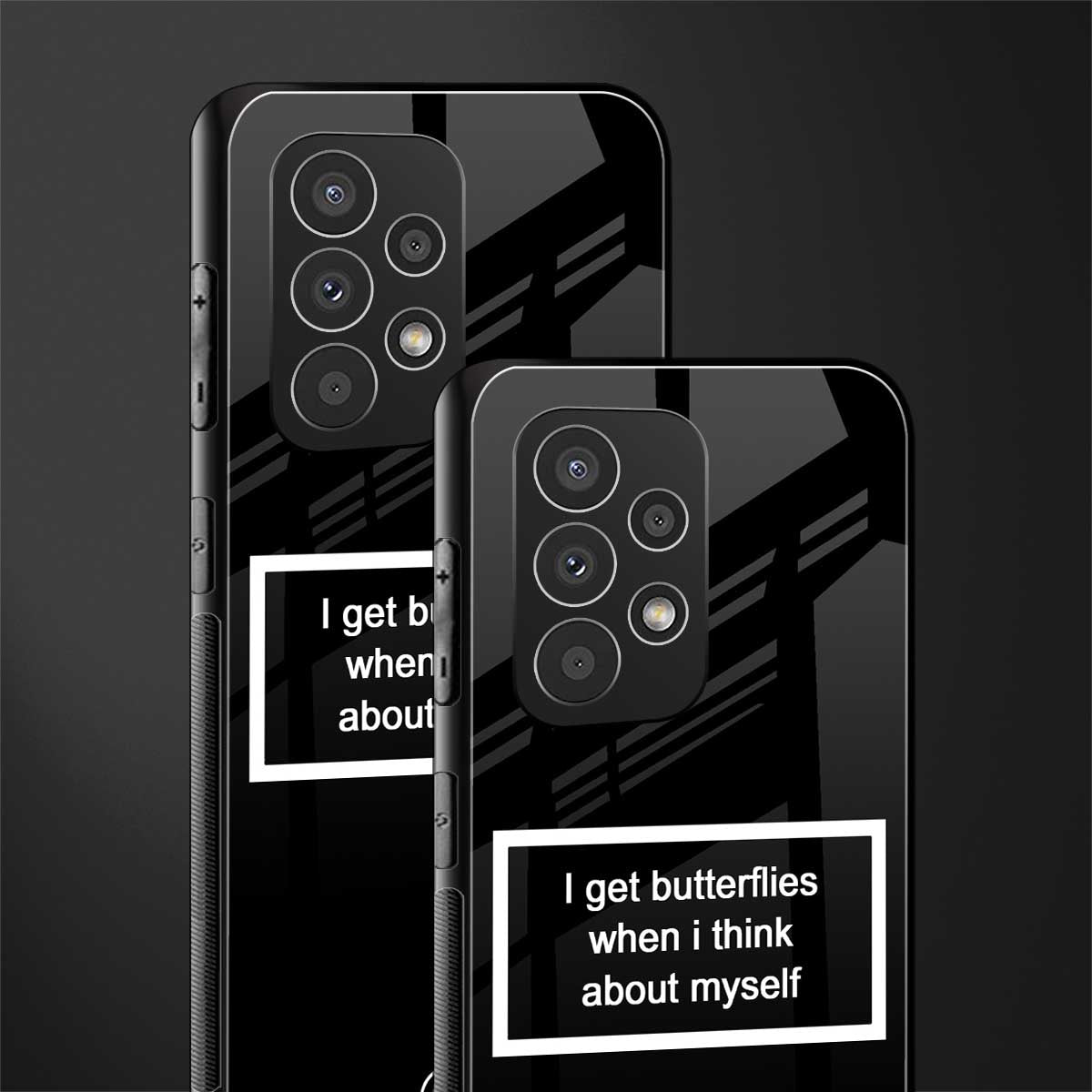i get butterflies black edition back phone cover | glass case for samsung galaxy a23