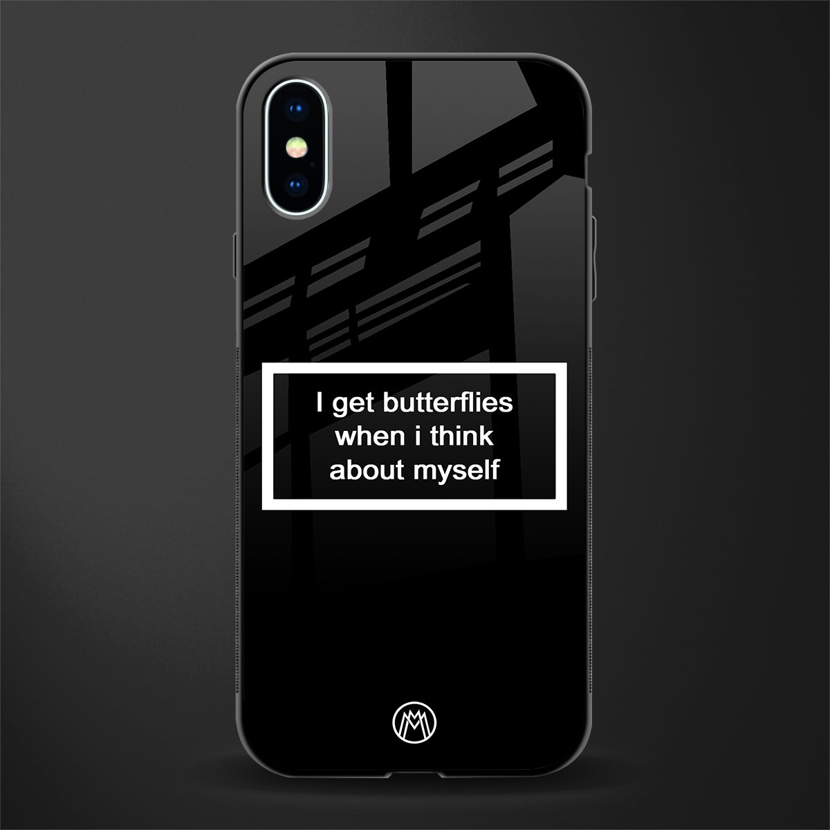 i get butterflies black edition glass case for iphone xs image