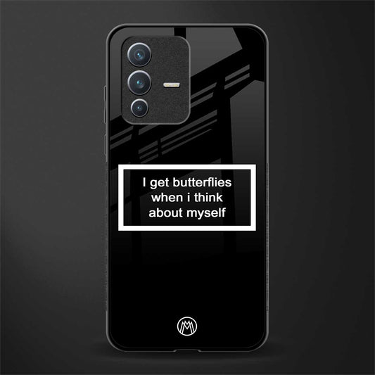 i get butterflies black edition glass case for vivo v23 5g image