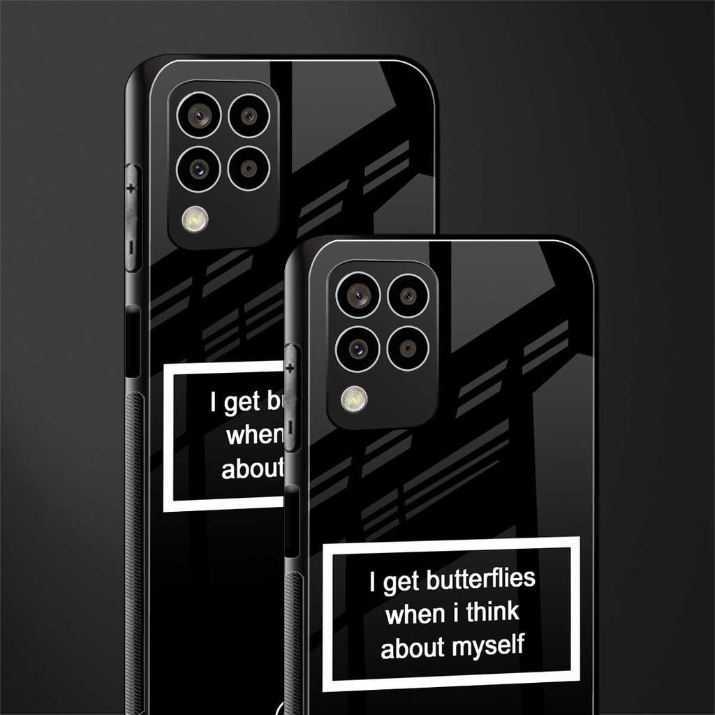 i get butterflies black edition back phone cover | glass case for samsung galaxy m33 5g