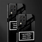 i get butterflies black edition back phone cover | glass case for samsung galaxy m33 5g