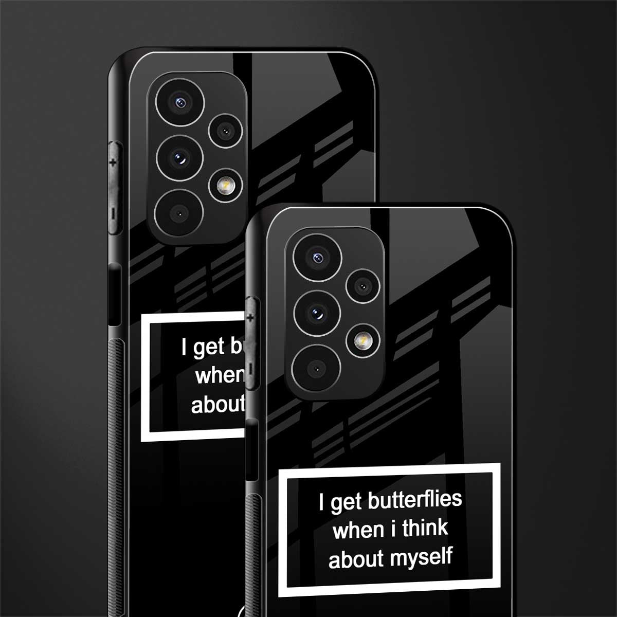 i get butterflies black edition back phone cover | glass case for samsung galaxy a13 4g