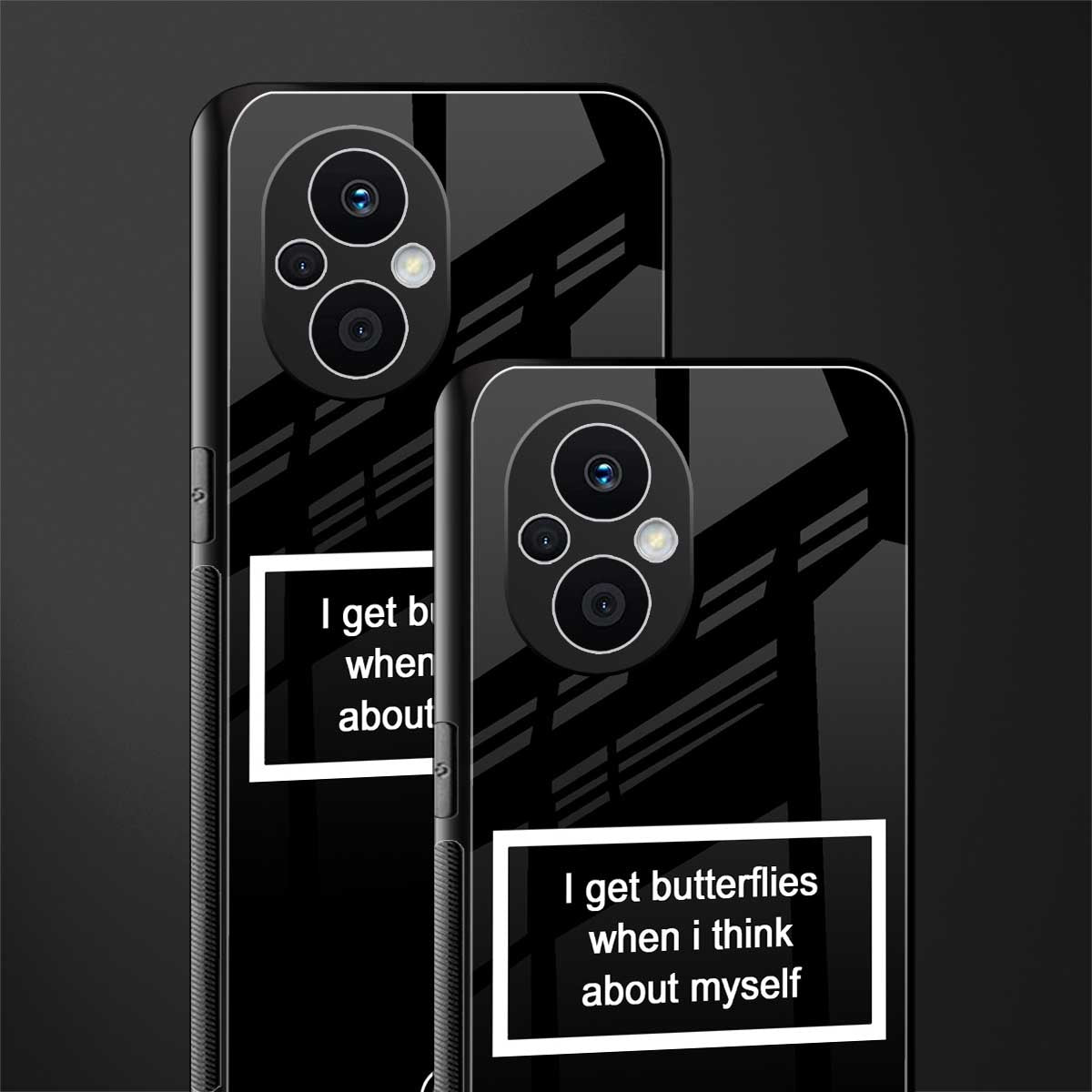 i get butterflies black edition back phone cover | glass case for oppo f21 pro 5g