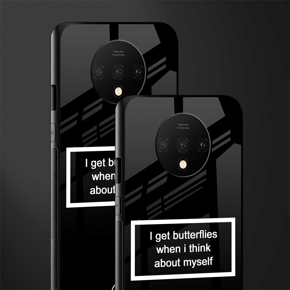 i get butterflies black edition glass case for oneplus 7t image-2