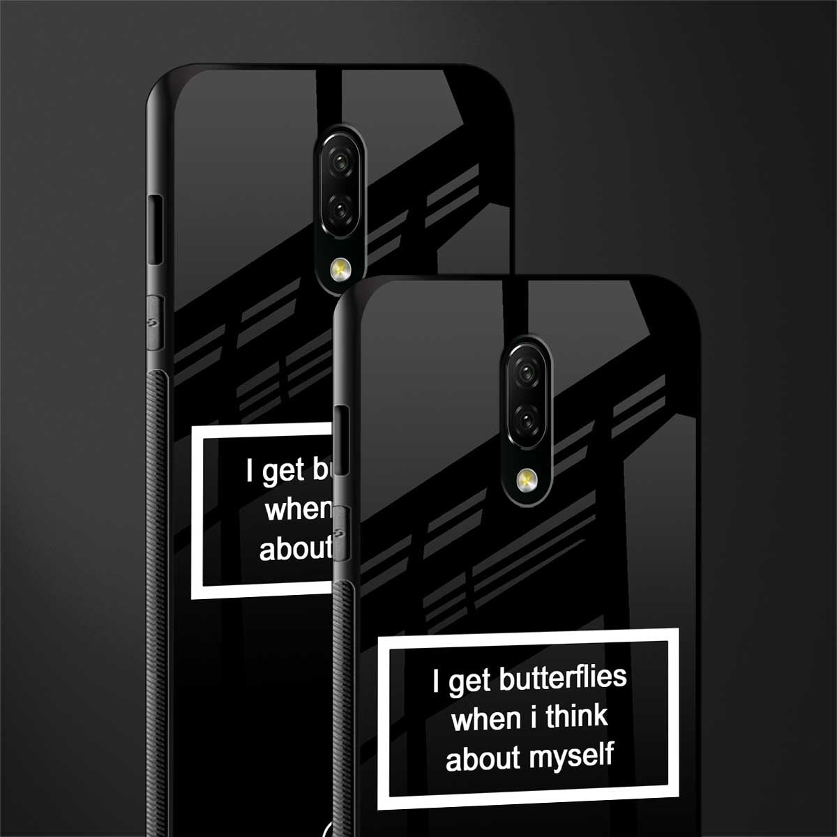 i get butterflies black edition glass case for oneplus 7 image-2