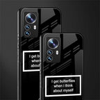 i get butterflies black edition back phone cover | glass case for xiaomi 12 pro