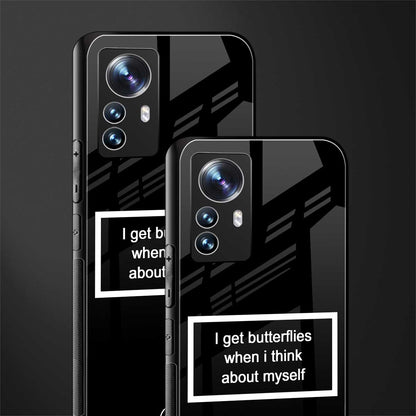 i get butterflies black edition back phone cover | glass case for xiaomi 12 pro