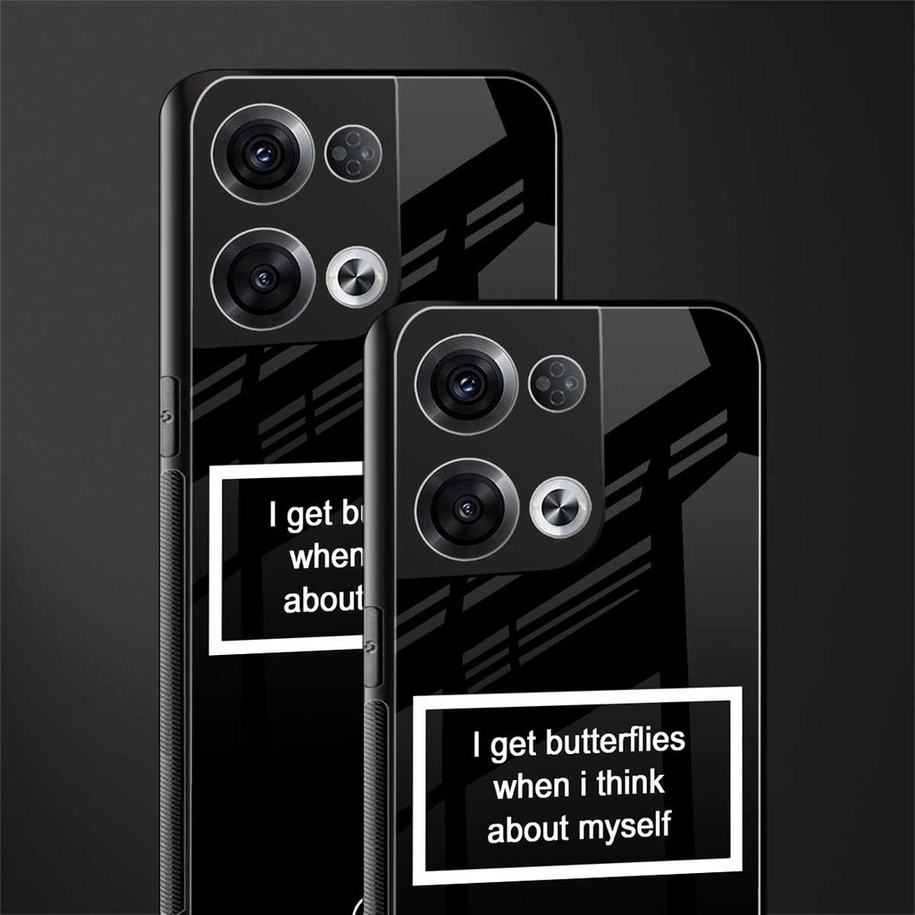 i get butterflies black edition back phone cover | glass case for oppo reno 8