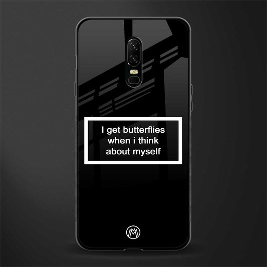 i get butterflies black edition glass case for oneplus 6 image