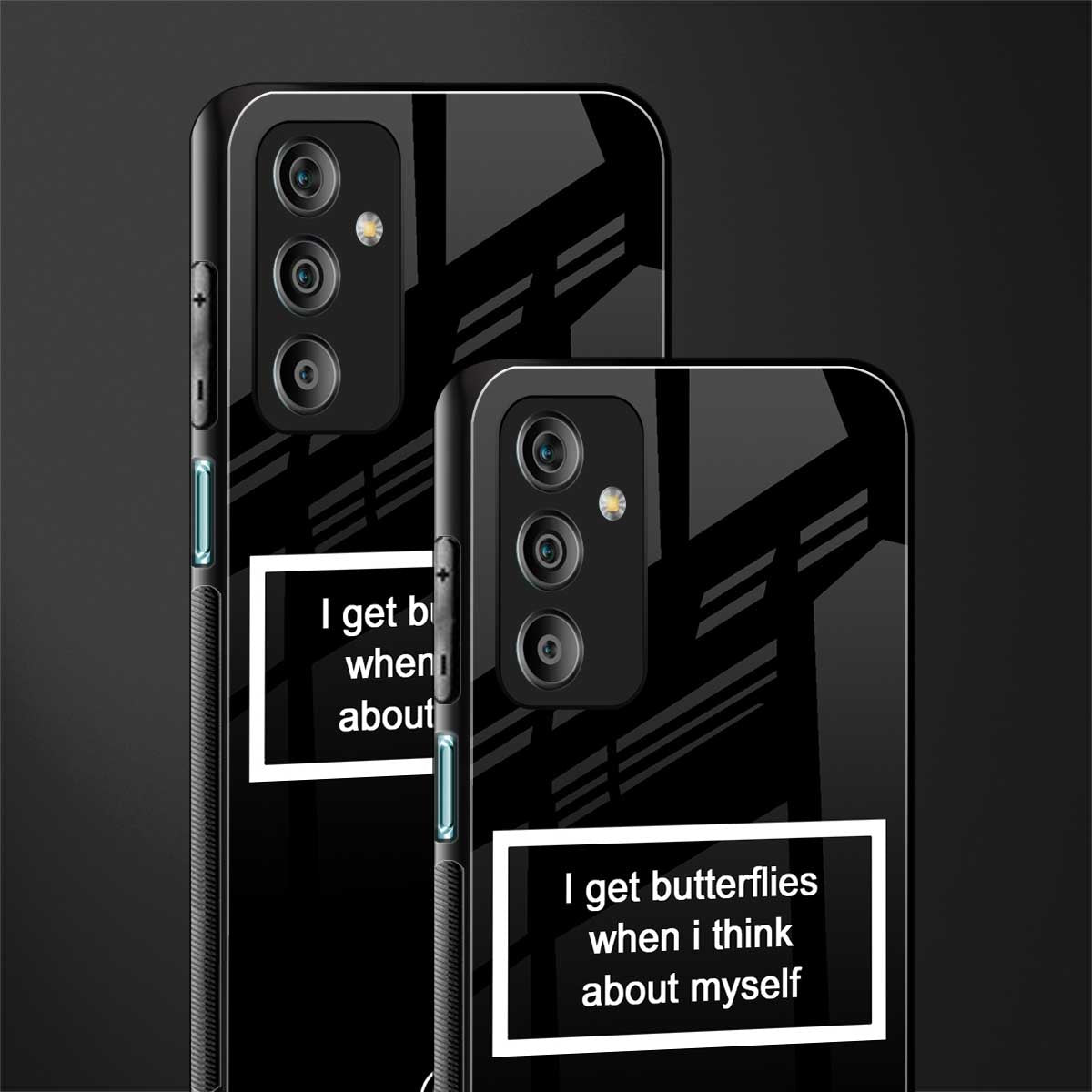 i get butterflies black edition back phone cover | glass case for samsung galaxy f23 5g