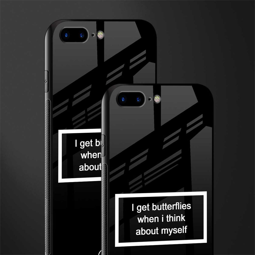 i get butterflies black edition glass case for iphone 8 plus image-2