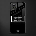 i get butterflies black edition back phone cover | glass case for vivo v21e 4g