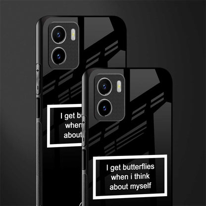 i get butterflies black edition back phone cover | glass case for vivo y72