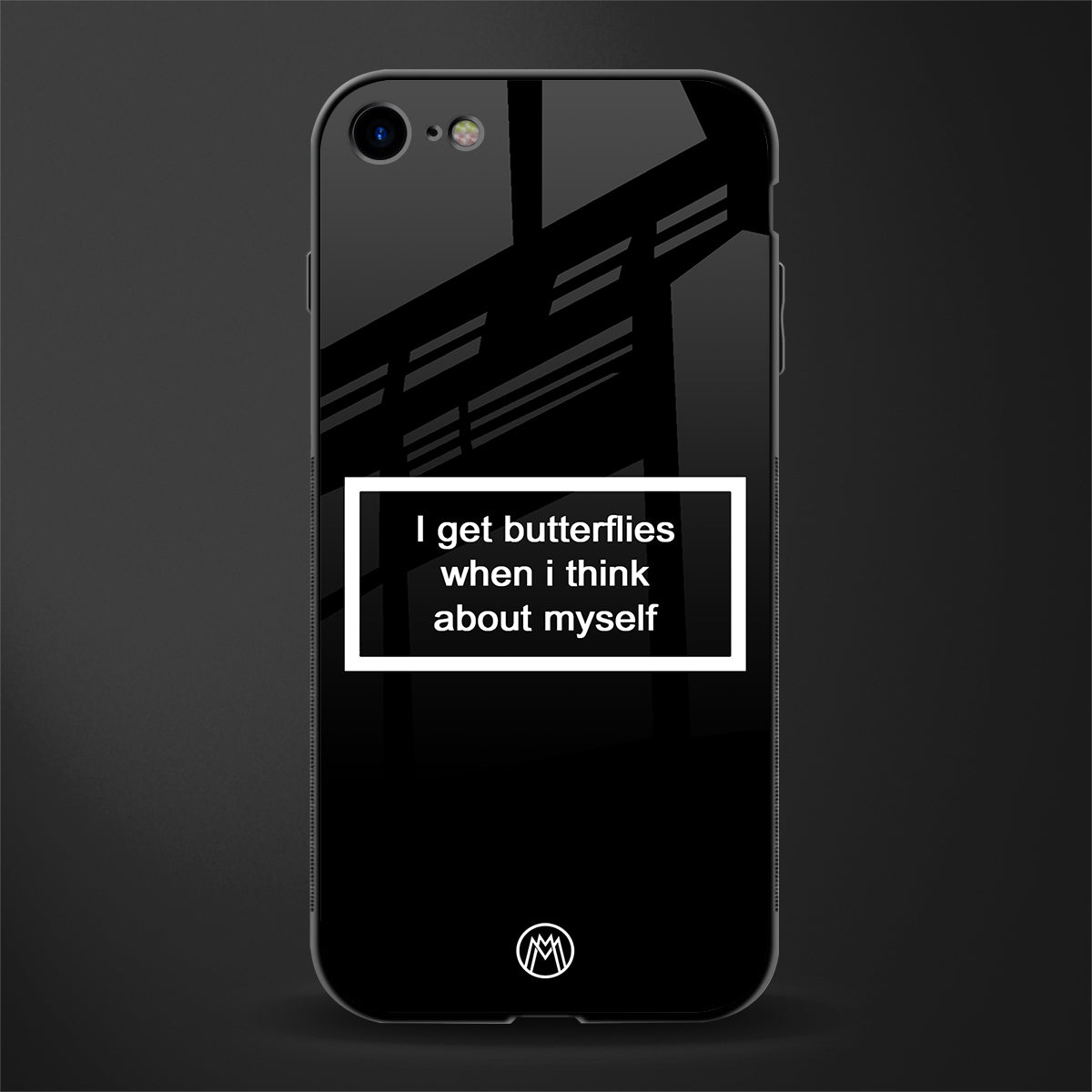 i get butterflies black edition glass case for iphone 7 image