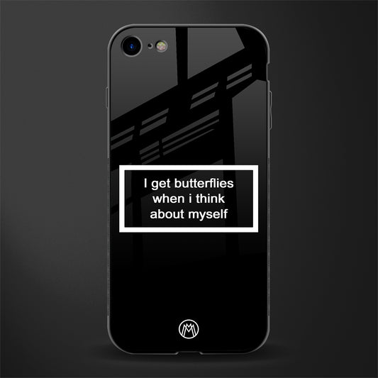 i get butterflies black edition glass case for iphone 7 image