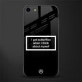 i get butterflies black edition glass case for iphone se 2020 image
