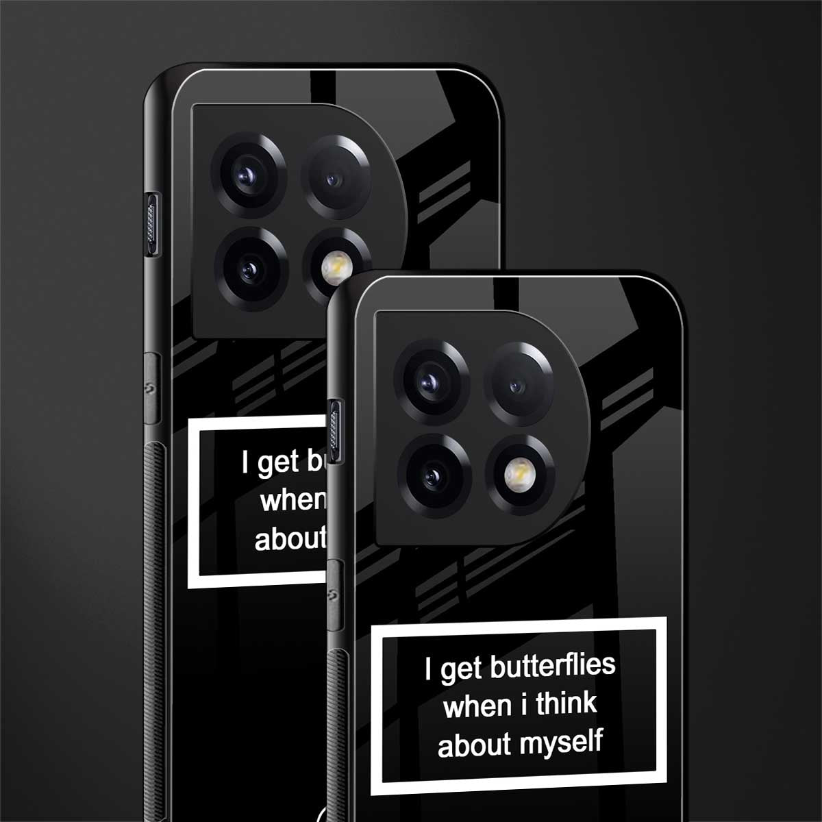 i get butterflies black edition back phone cover | glass case for oneplus 11