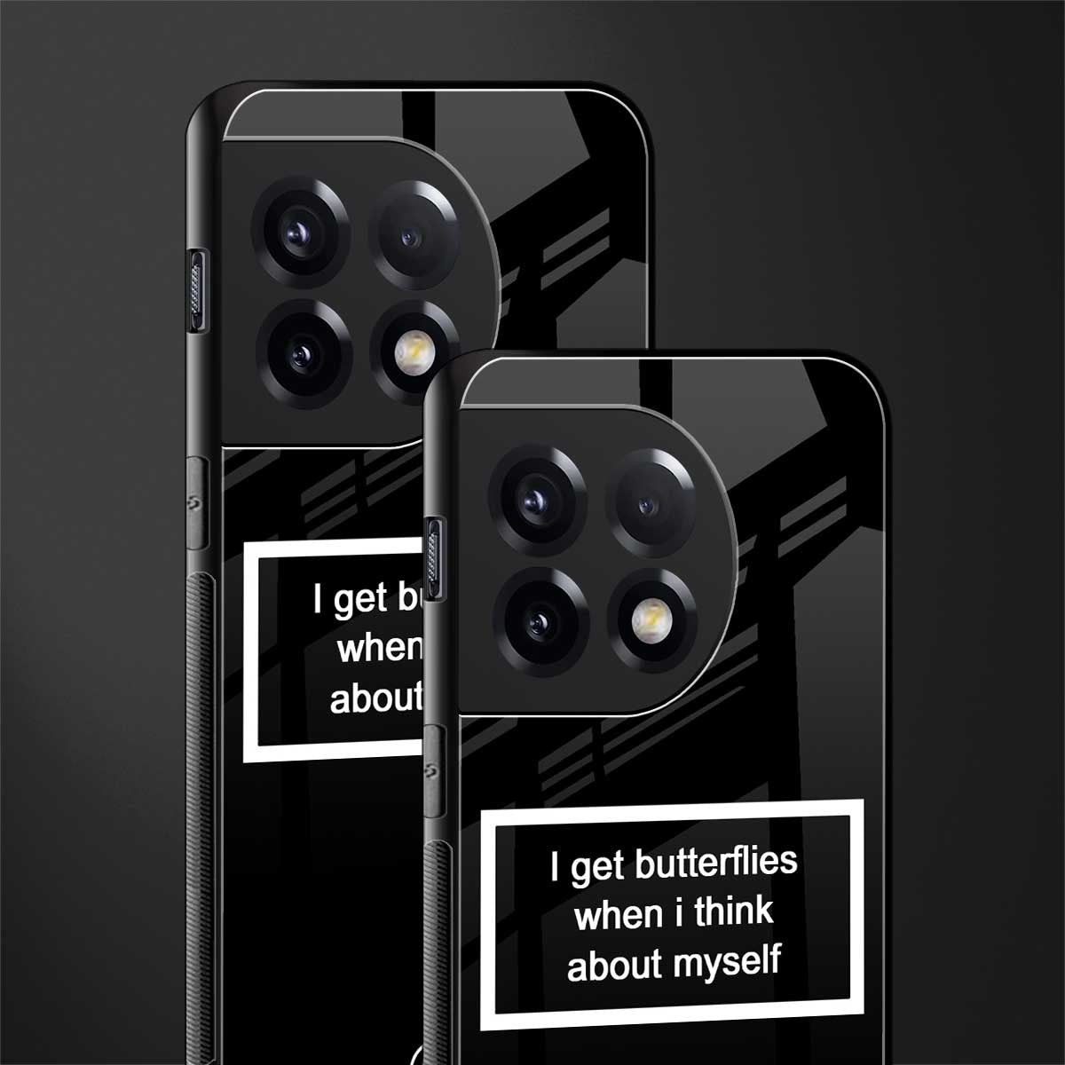 i get butterflies black edition back phone cover | glass case for oneplus 11r