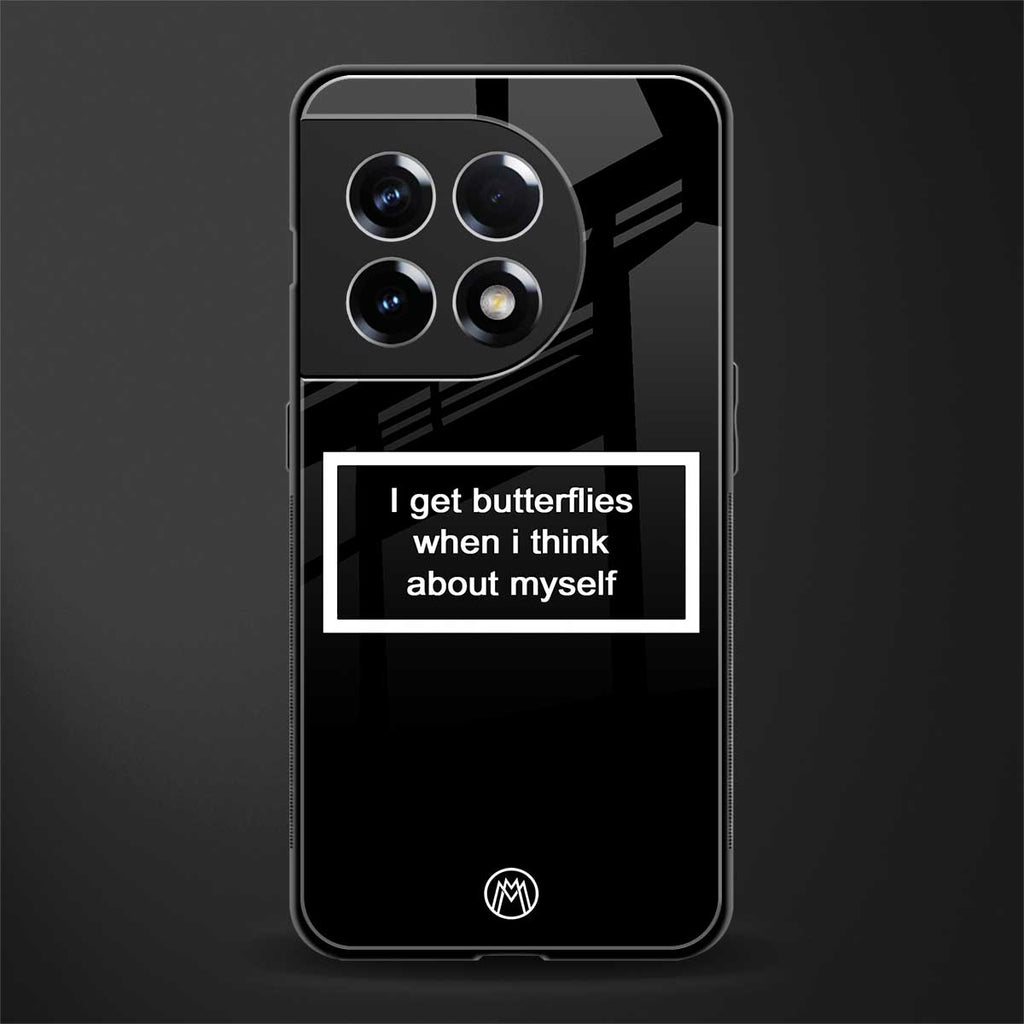 i get butterflies black edition back phone cover | glass case for oneplus 11r